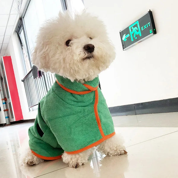 TechPet ultra-absorbent microfiber dog drying towel bathrobe